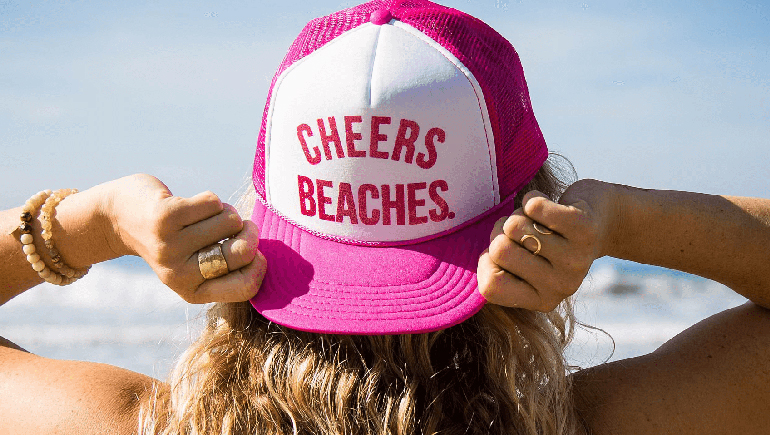 beach trucker hat