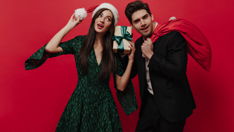 christmas party couple outfits