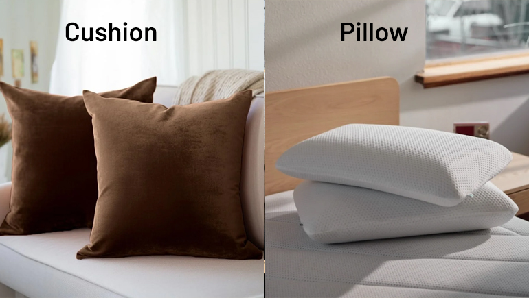 cushion and pillow difference