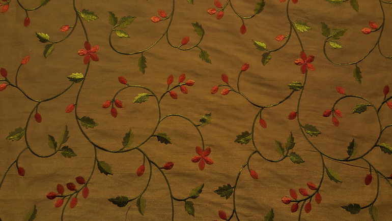 embroidered taffeta fabric
