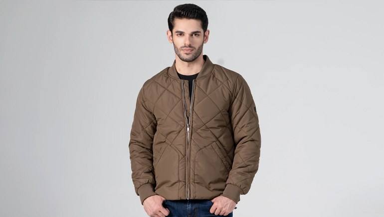 quilted padded bomber jacket