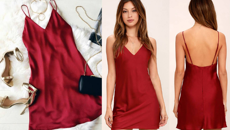 satin slip dress