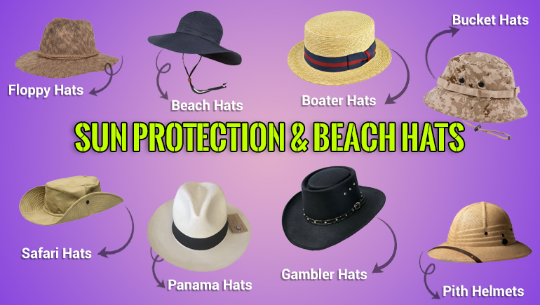 sun protection and beach hats