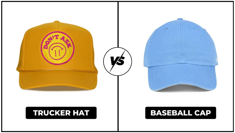 trucker hat vs baseball cap