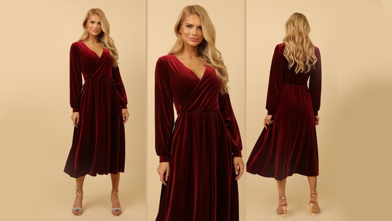 velvet wrap dresses